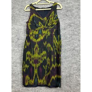 Lafayette 148 New York Dress Size 6 Ikat Print Sleeveless Career Party